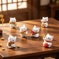 Mini Lucky Cat Figurines 6 PCS Set – Desk & Home Decor