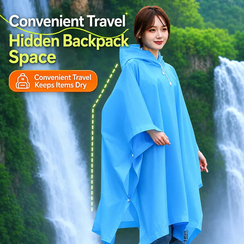 3-in-1 Waterproof Rain Poncho – Cape, Ground Mat & Tarp