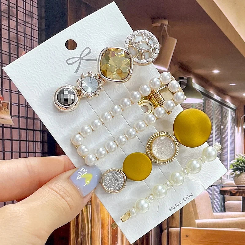 Pearl Hair Clip – Rhinestone Flower Barrette for Women & Girls