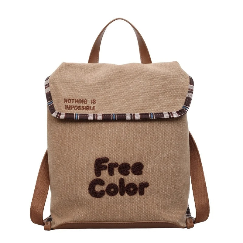 Korean Cartoon Canvas Backpack – Lightweight Student School Bag