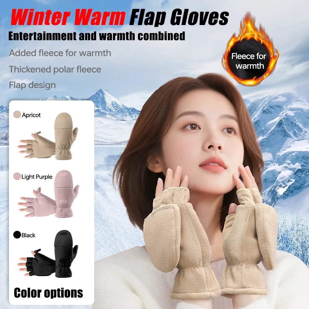 Winter Convertible Fleece Cycling Gloves | Flip-Top Mittens