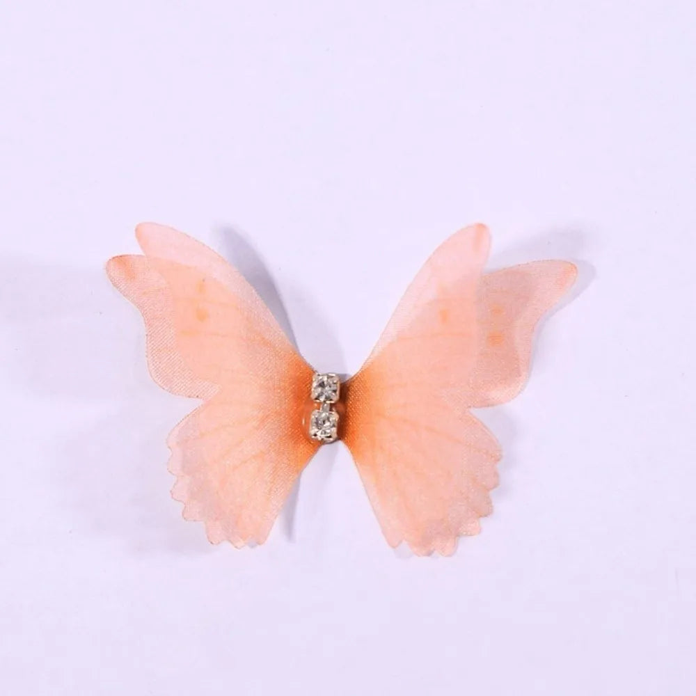 50Pcs 3D Organza Butterfly Appliques – Colorful Mesh Patches