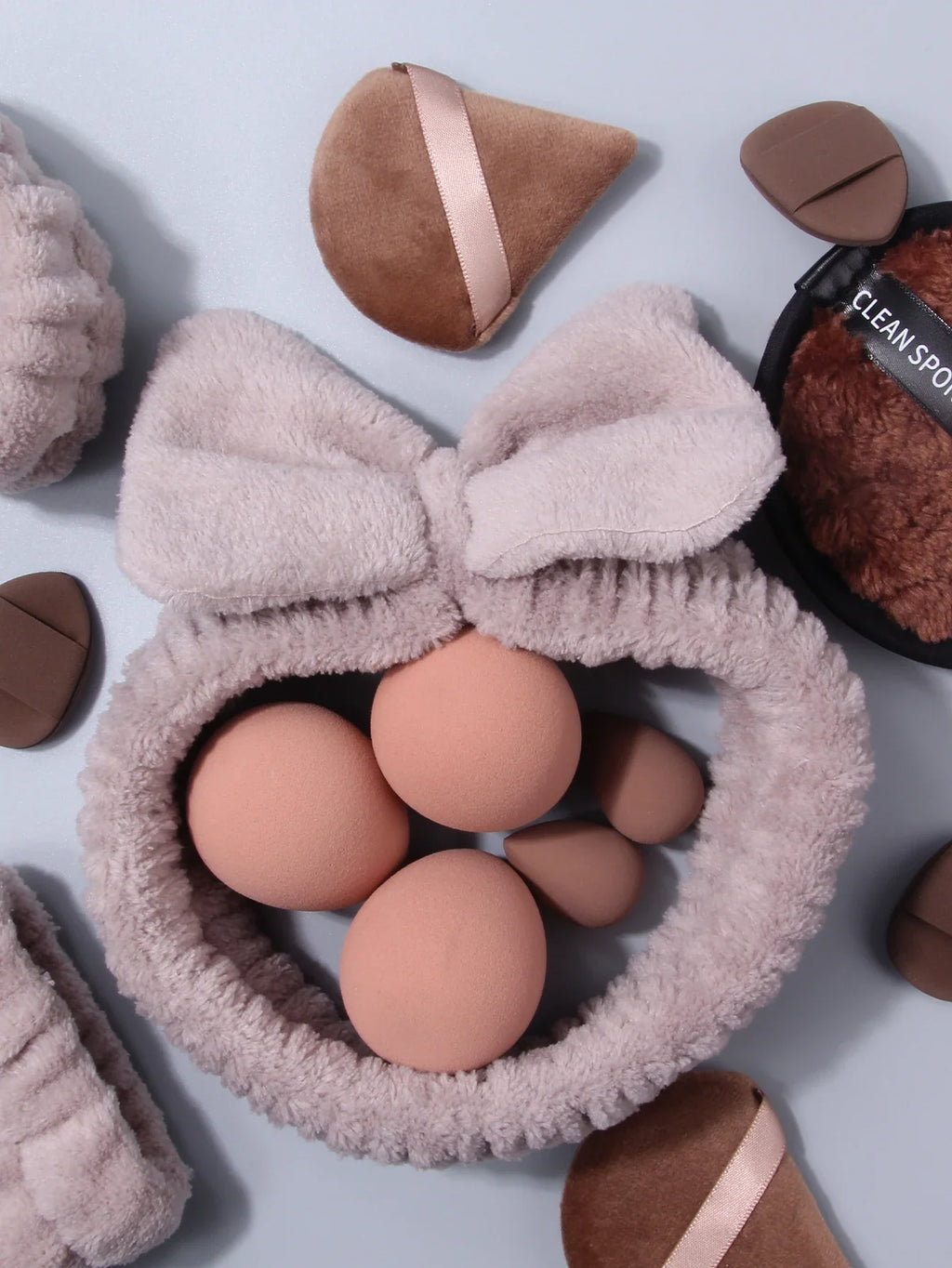 34-Piece Makeup Brush Set with Beauty Egg & Powder Puffs