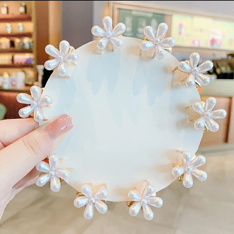 Pearl Camellia Hair Clip Set – Korean Floral Barrettes for Women