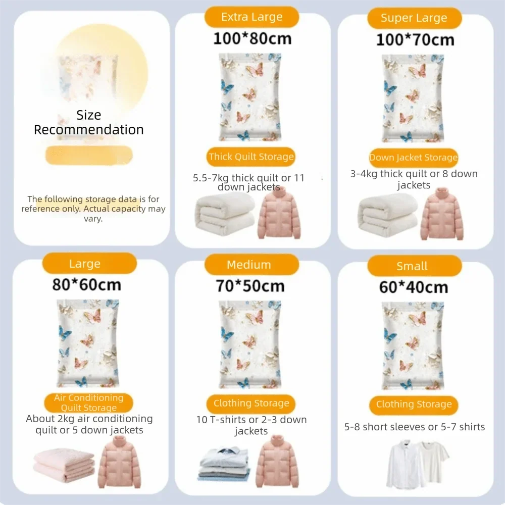 Thickened Vacuum Storage Bags – Reusable Space-Saving Bags