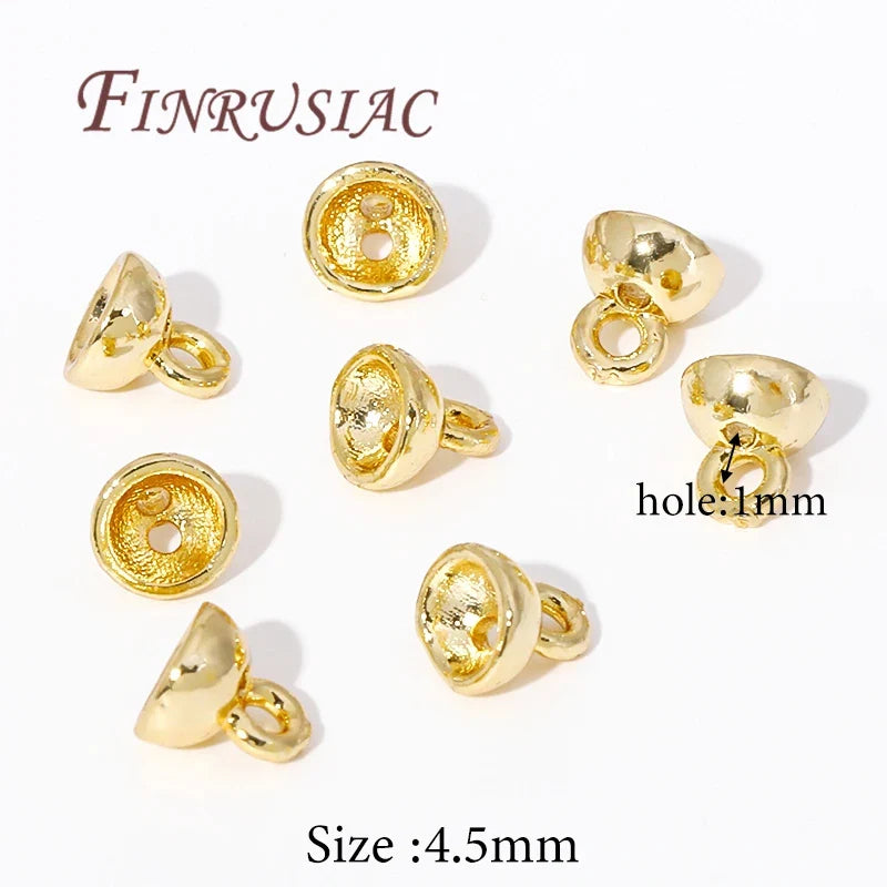 18K Gold Plated Crimp Beads Cover | DIY Jewelry Making Findings