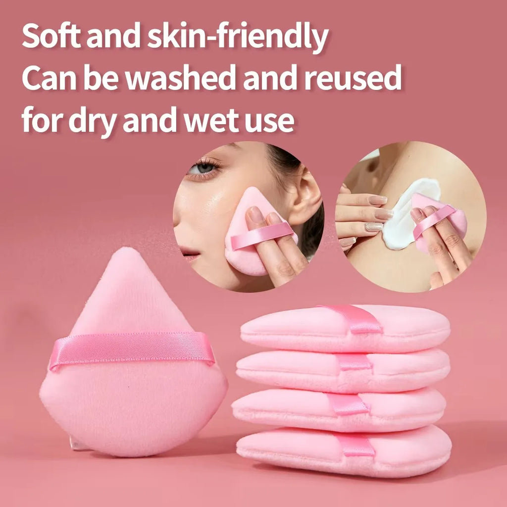 Triangle Makeup Puff with Ribbon Strap – Soft Powder Puff