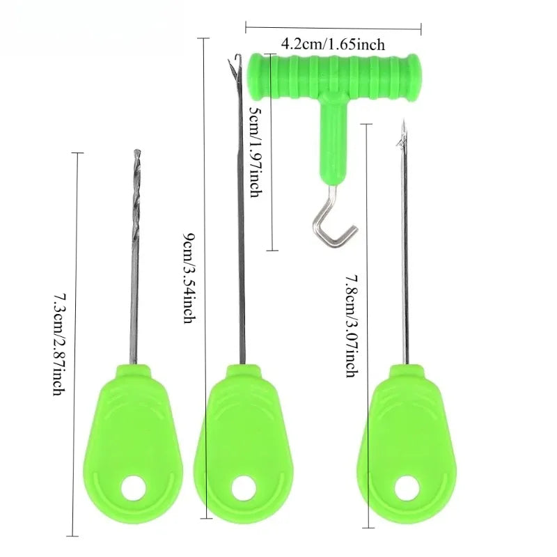 4PCS Carp Fishing Bait Needle Tool Set with Storage Box