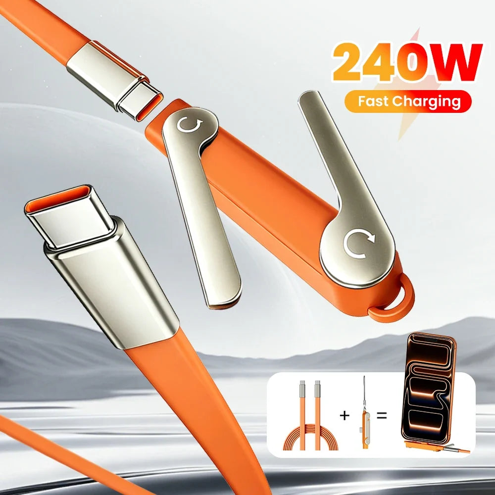 2-in-1 USB-C Cable & Phone Stand 240W Fast Charging | Nixie