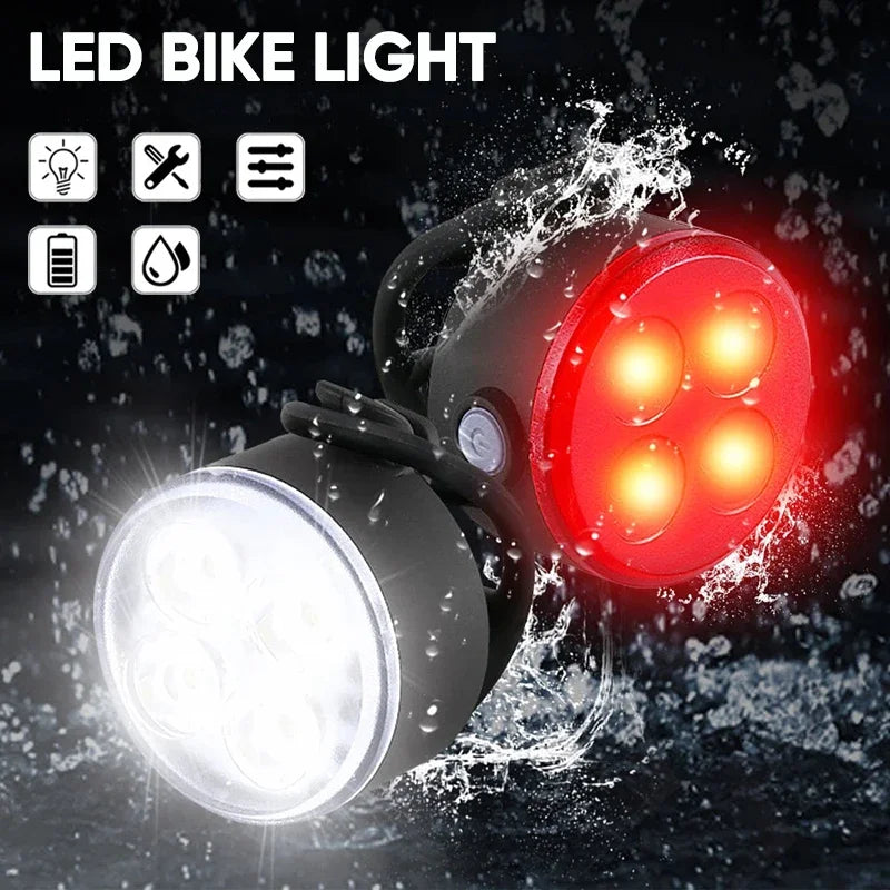 USB Rechargeable Bike Light Set – Waterproof LED Front & Rear