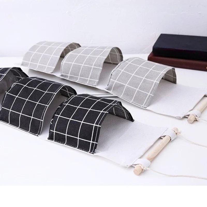 Plaid 3-Pocket Hanging Storage Bag | Wall Door Organizer