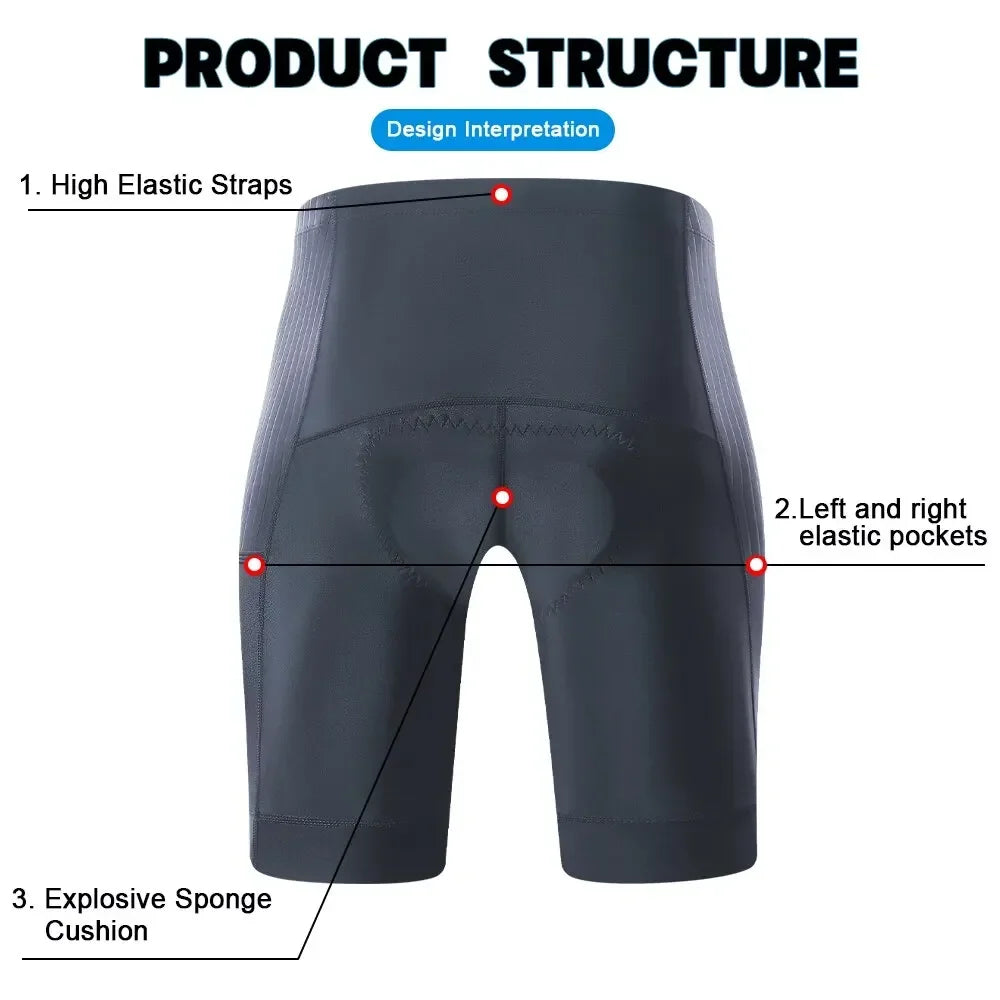 X-TIGER Men's Padded Cycling Shorts – MTB Road Bike Lycra