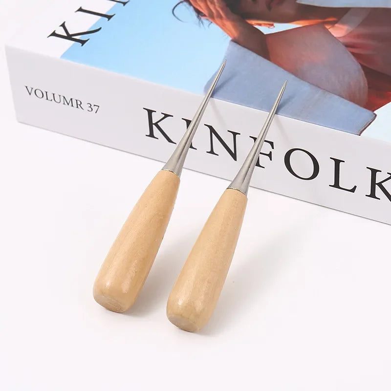 Leather Awl Wooden Handle – DIY Piercing & Shoemaking Tool