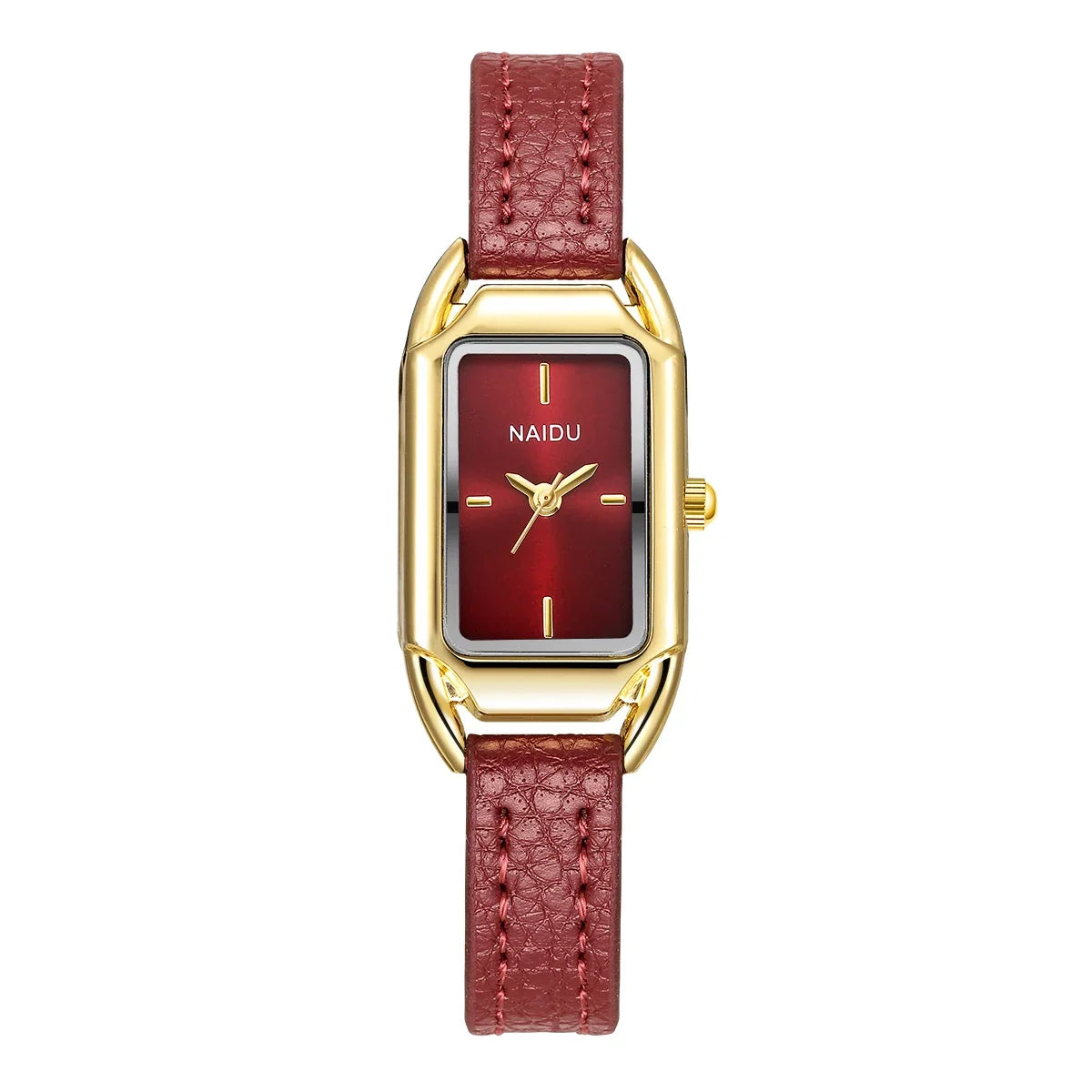 Women's Retro Quartz Watch – Leather Band, Numberless Dial