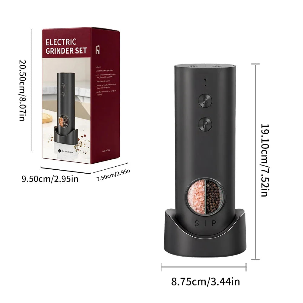 CLITON Electric Salt & Pepper Grinder | USB-C Rechargeable Set