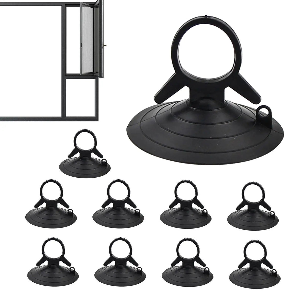 10-Pack Reusable Car Visor Suction Cup Hooks – Swallowtail PVC