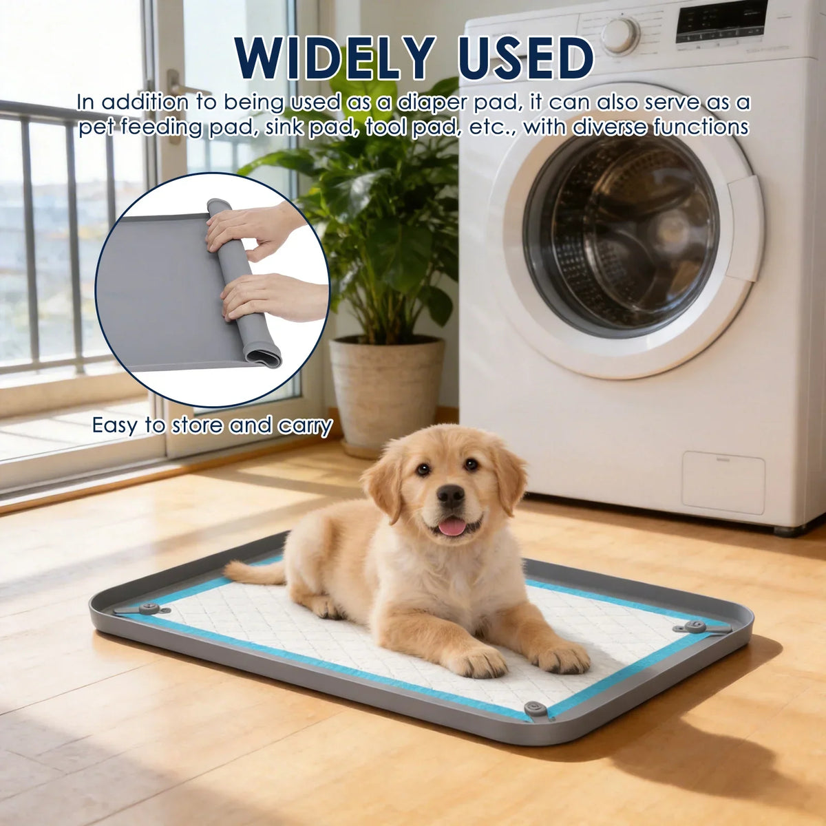 Silicone Dog Pee Pad Holder with Corner Snaps – S & L