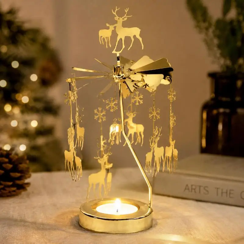 Heat-Powered Rotating Carousel Candle Holder | Stainless Steel