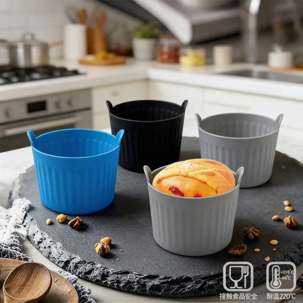 6-Piece Nonstick Silicone Cake Molds – Food Grade Baking Cup Set