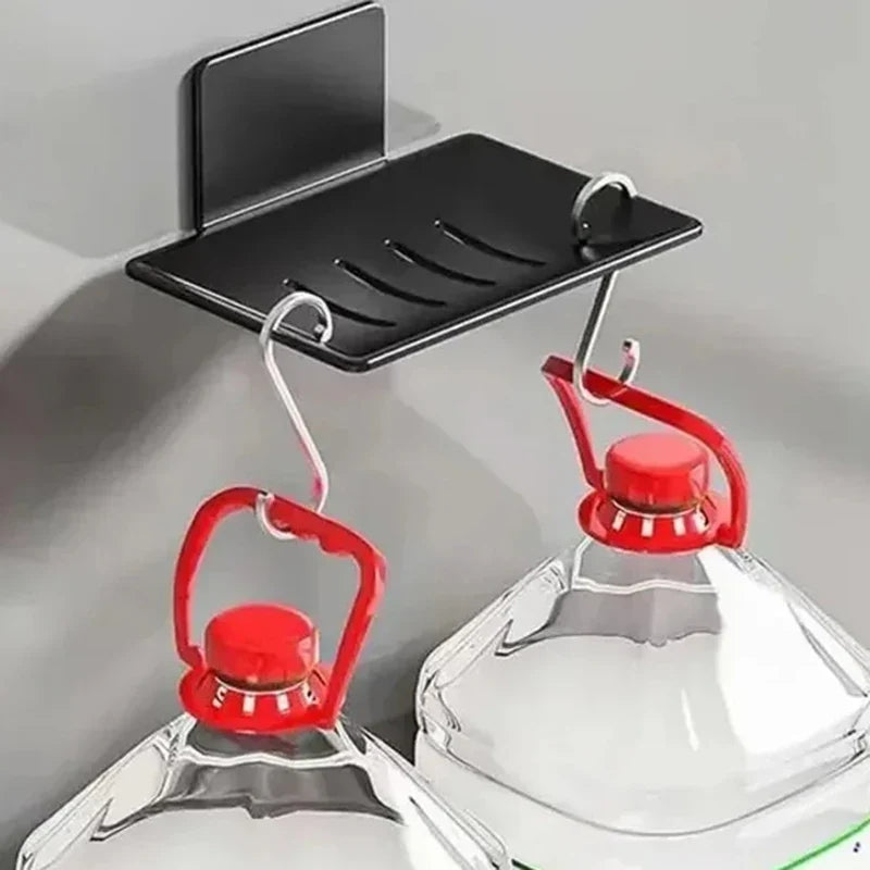 Wall Mounted Carbon Steel Soap Tray with Drainage – Black