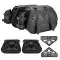 Retro PU Leather Motorcycle Saddlebags – Universal Fit w/ Brackets