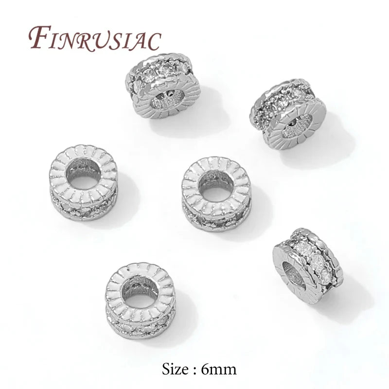 18K Gold Plated Zircon Round Spacer Beads 4mm 6mm 8mm – DIY