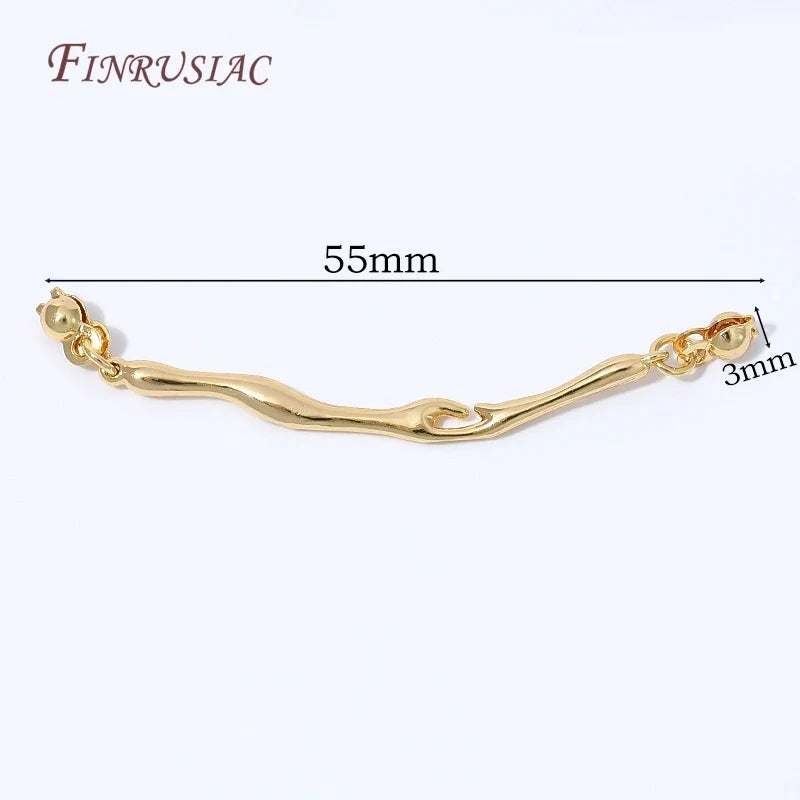 18K Gold Plated Twisted Rope Crystal Rhinestone Jewelry Clasp