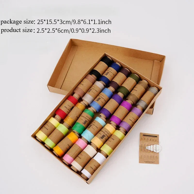 Polyester Sewing Thread Set 12/18/24 Colors – Small Spools Kit