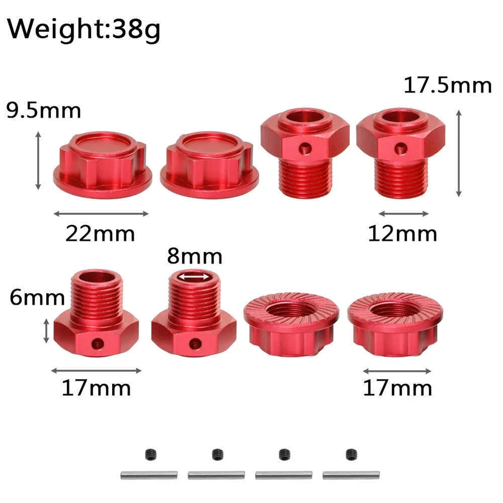 Wheel Hex Hub Adapter for 1/10 & 1/8 RC Cars – CNC Aluminum