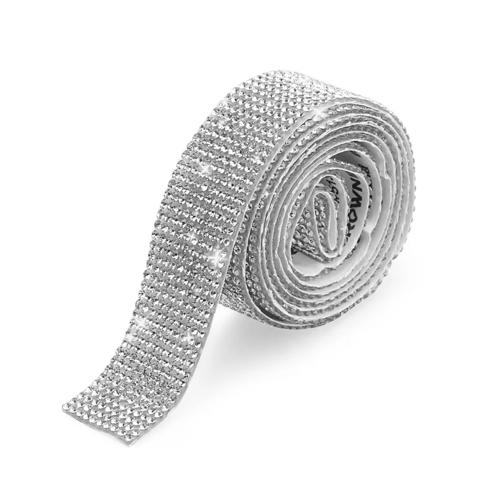 Self-Adhesive Rhinestone Trim Tape – 1 Yard Crystal Ribbon