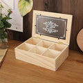 Solid Wood 6-Grid Desktop Organizer – Multi-Compartment Box