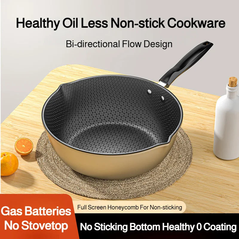 Honeycomb Nonstick Wok – Iron Fry Pan, Gas & Induction Safe