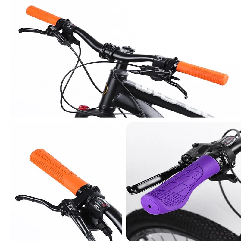 MTB Lock-On Handlebar Grips – Non-Slip Rubber & Alloy Cuffs