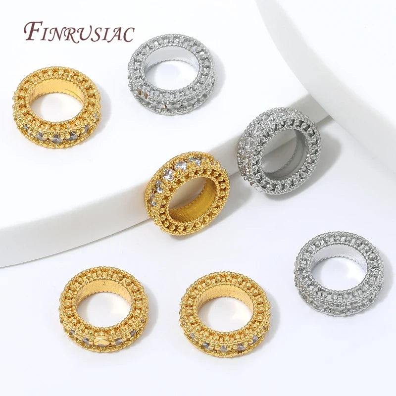 18K Gold Plated Zircon Spacer Beads | DIY Jewelry Making