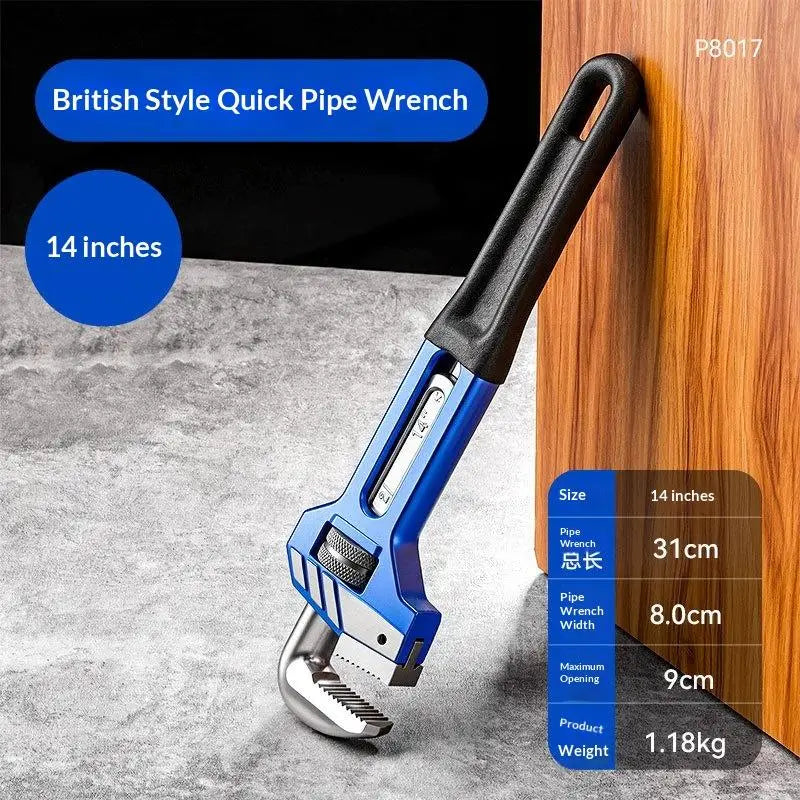 Heavy Duty Adjustable Pipe Wrench Forged Steel Plumbing Tool