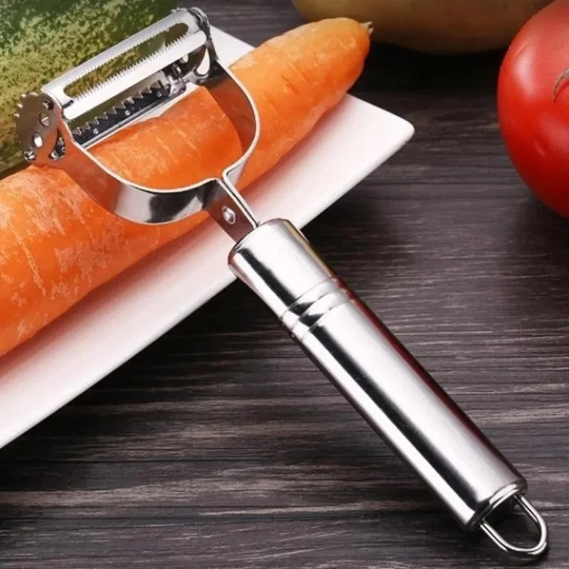 Stainless Steel Julienne Peeler & Grater – 2-in-1 Kitchen Tool