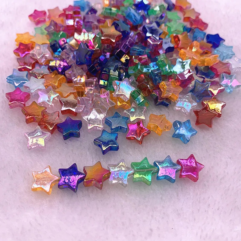 20pcs 11mm AB Star Acrylic Spacer Beads for DIY Jewelry Making