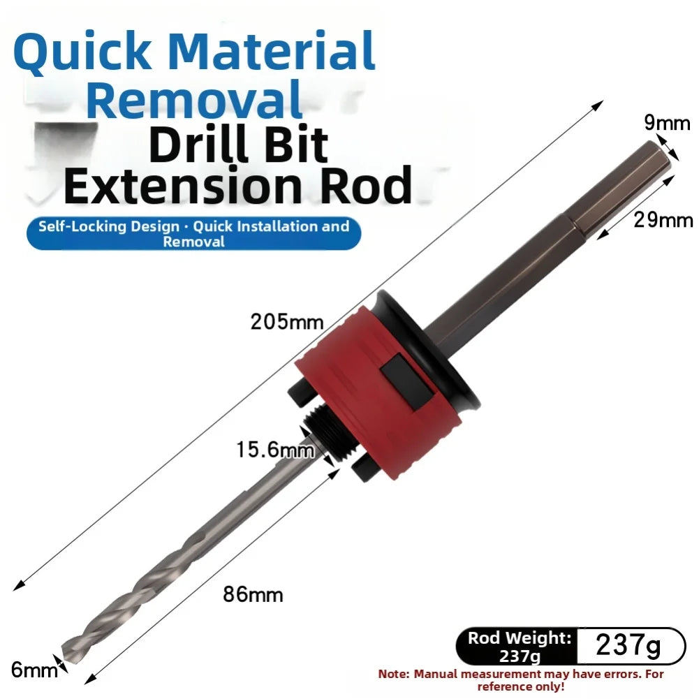 Quick-Release Hole Cutter Extension Rod | Drywall & Metal