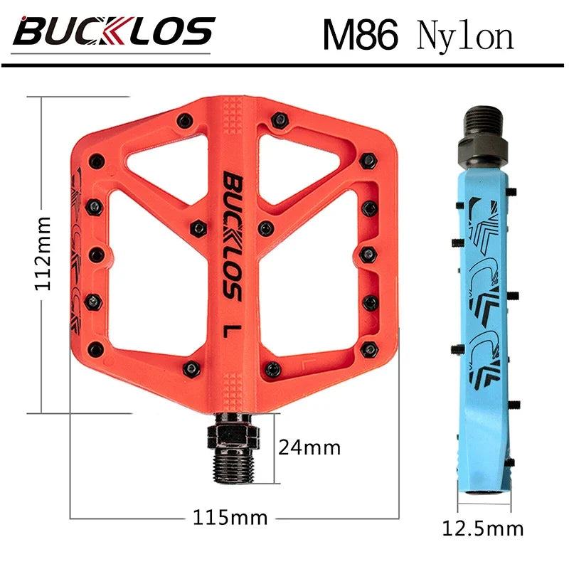 BUCKLOS Flat Bike Pedals DU Bearing MTB BMX Anti-Slip Platform