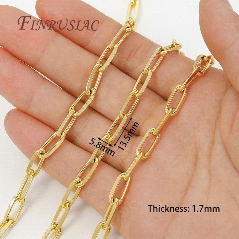 18K Gold Plated Brass Chain 1M – DIY Necklace & Bracelet