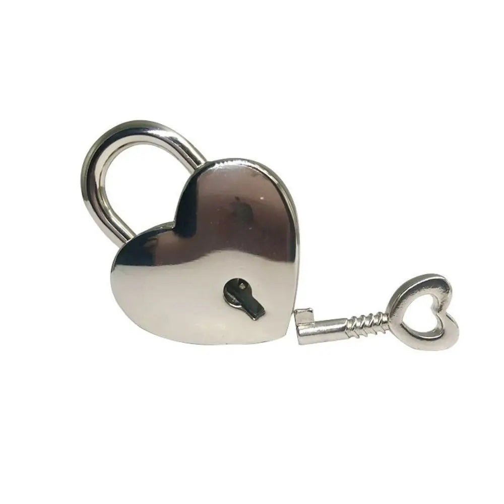 Vintage Heart Shape Mini Padlock – Antique Style Jewelry Box Lock
