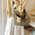 Women's Letter Print Canvas Tote Bag | Large Crossbody