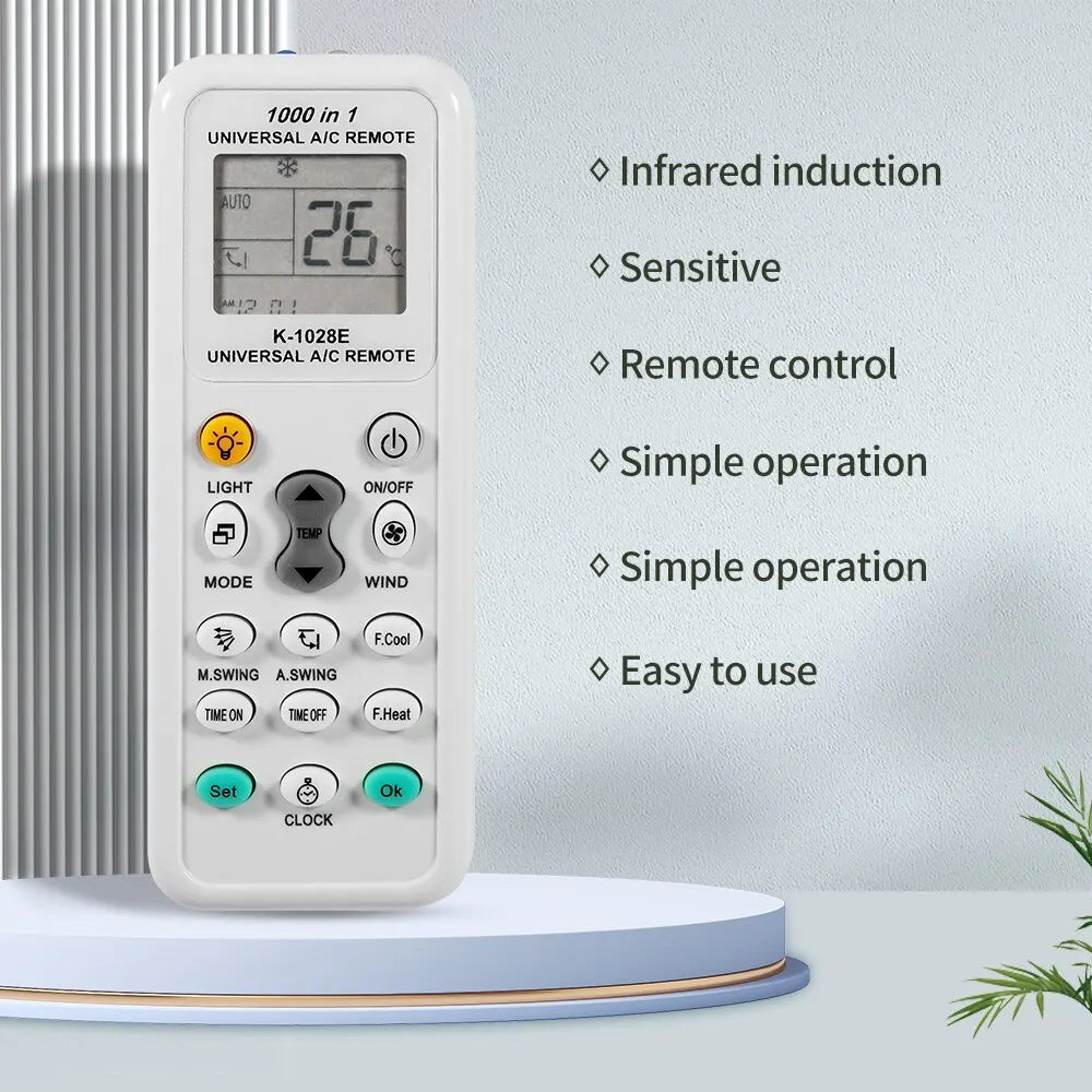 Universal AC Remote Control K-1028E LCD 1000-in-1 Compatible
