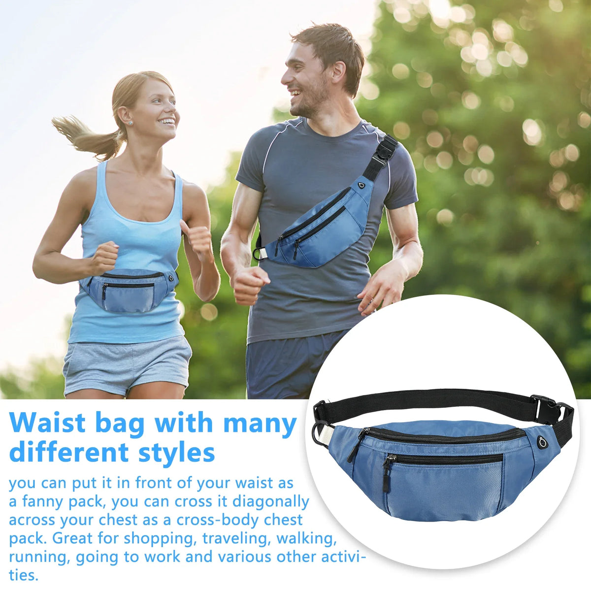 Waterproof Fanny Pack Crossbody Belt Bag for Travel & Hiking