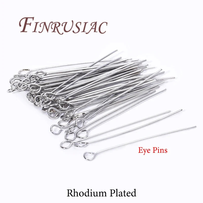 50Pcs Gold Plated Jewelry Pins – Eye, Ball & Flat Head 20–50mm