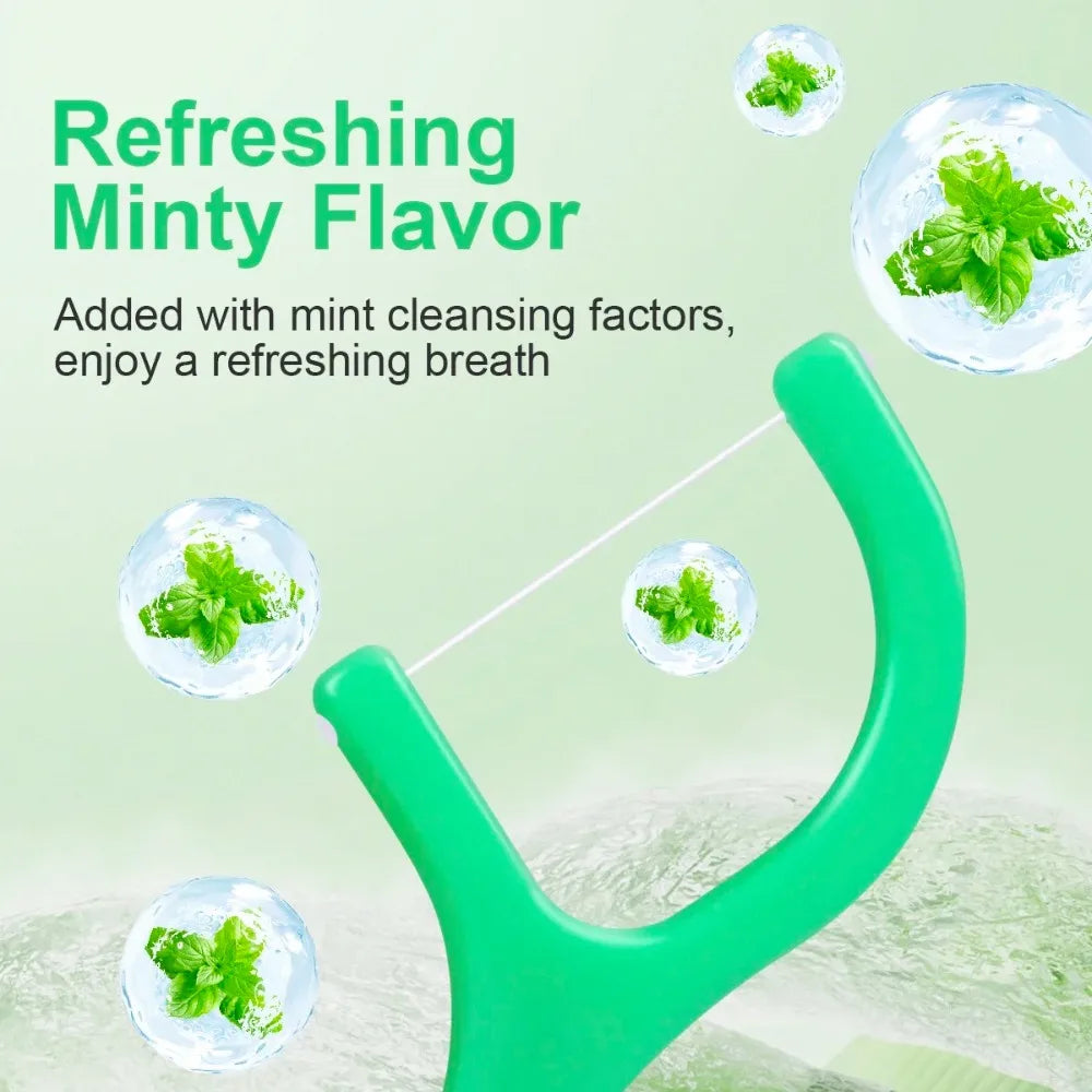 Mint Dental Floss Picks – Ultrafine Portable Flossing Sticks