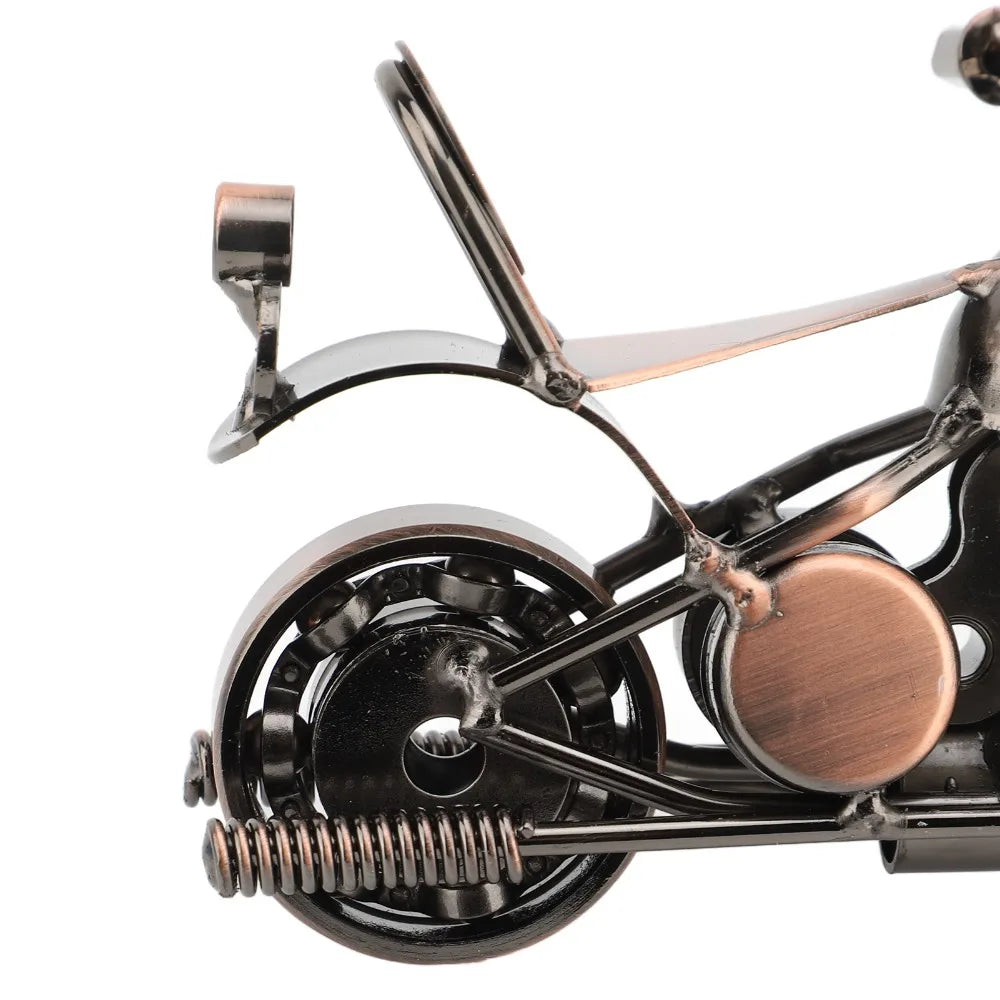 Handcrafted Iron Motorcycle Model – Movable Wheels & Handlebar