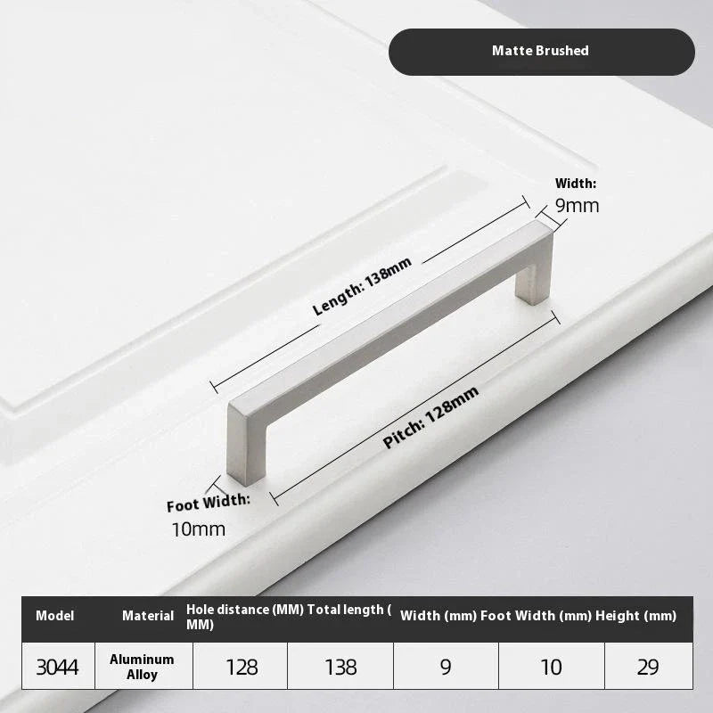 Black Square Cabinet Handles Aluminium Drawer Pulls 10–33CM