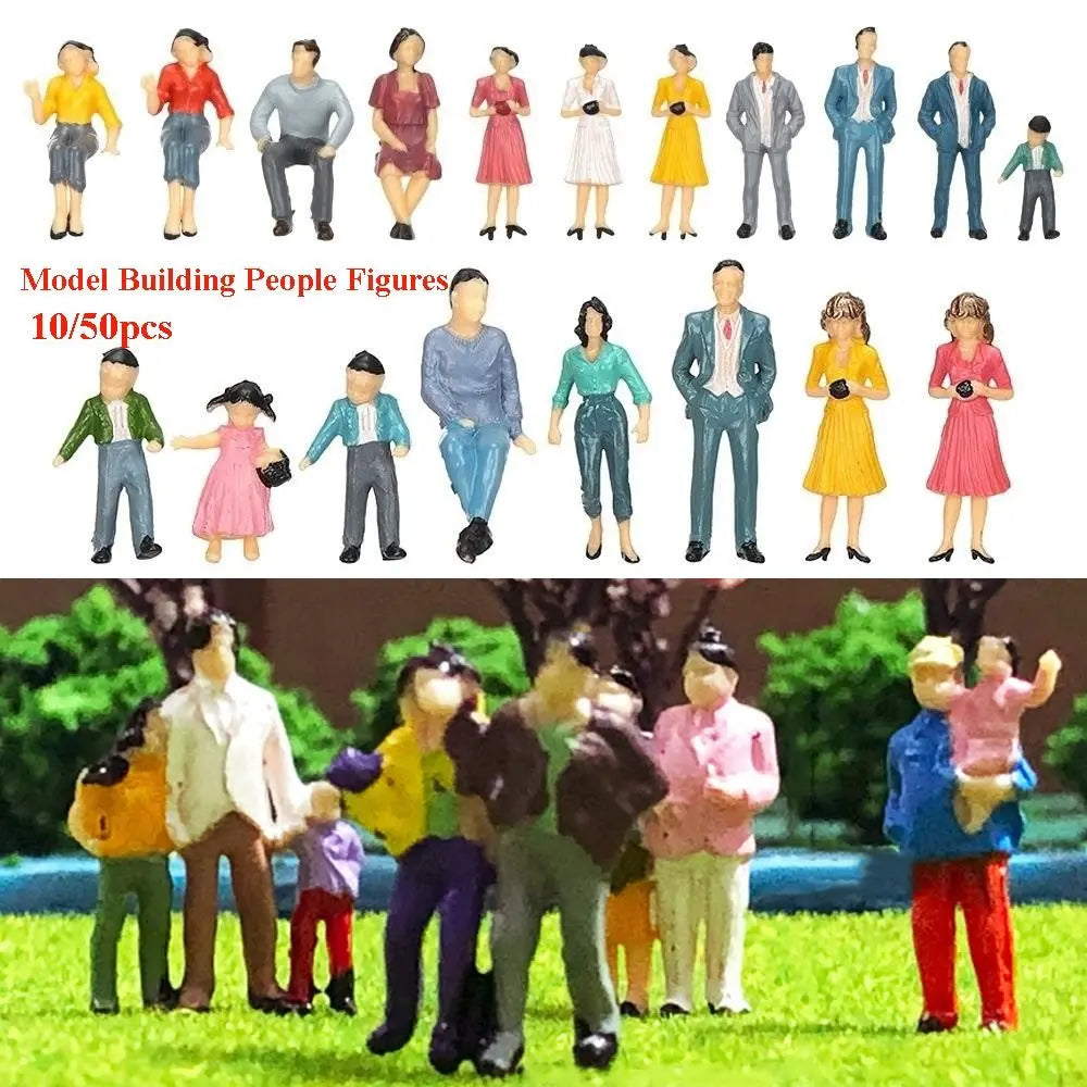 Scale Model People Figures 10/50pcs | 1:25 to 1:300 Multicolor