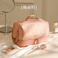 Multi-Compartment PU Leather Makeup Brush Organizer Bag